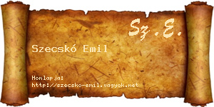 Szecskó Emil névjegykártya