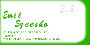 emil szecsko business card