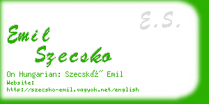 emil szecsko business card